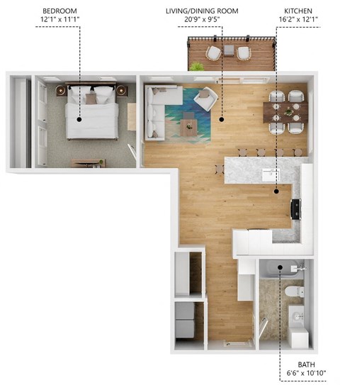 A2 Floor Plan at Level, Des Moines, IA  